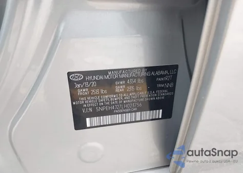 2020 Hyundai Sonata Limited from USA, damaged, VIN 5NPEH4J27LH023756